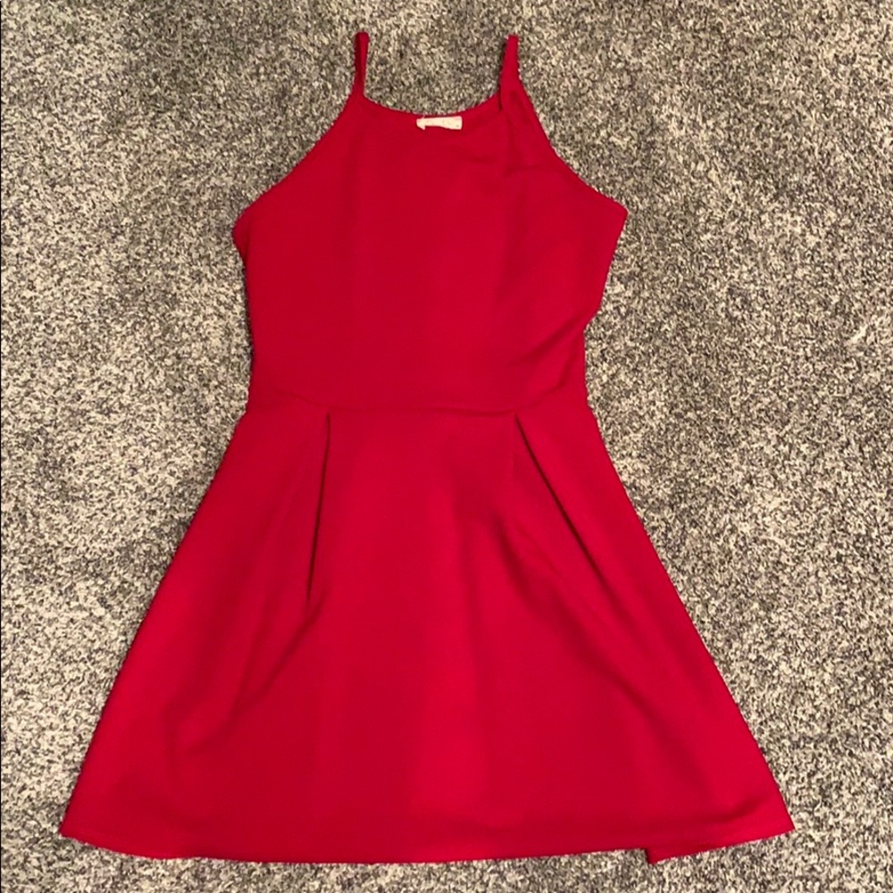 Red mini dress